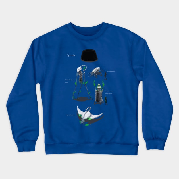 Martian Machines Crewneck Sweatshirt by Spearhafoc